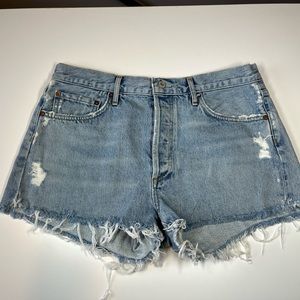 Agolde distressed denim shorts size 30